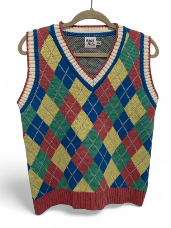 Princess Polly Sweaters - Princess Polly Colorful Argyle Knit V Neck Sweater Vest